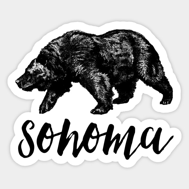 Sonoma California Bear Sticker by howdysparrow